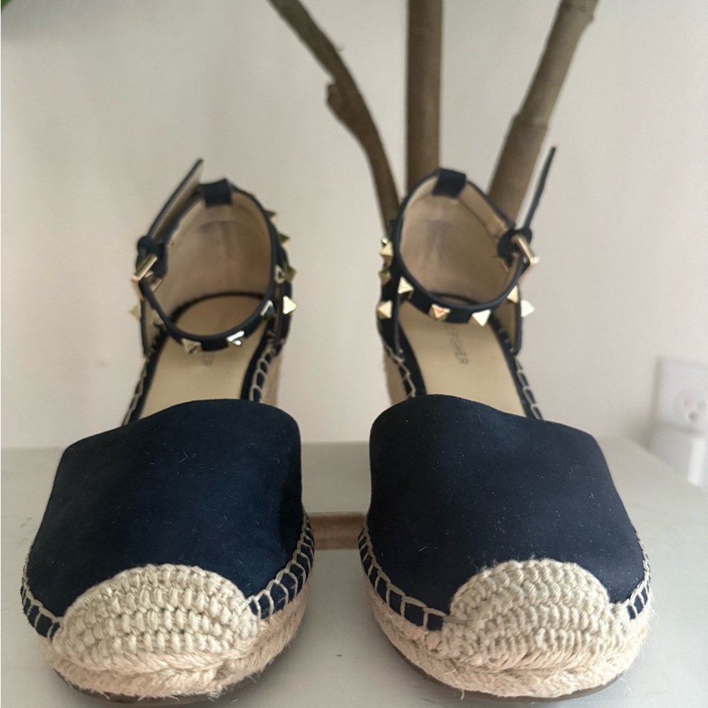Marc Fisher Navy Blue Espadrilles with Ankle Strap